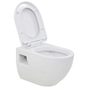 vidaXL Wand-WC Keramik Wei&szlig;