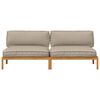 vidaXL Sofa Set mit Kissen Taupe 240 x 92 x 69 cm Massivholz Akazie