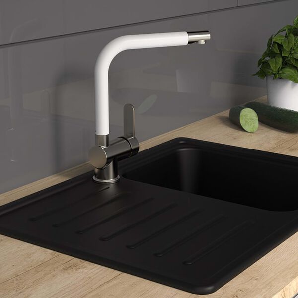 SCH&Uuml;TTE Sp&uuml;ltischarmatur Hoher Auslauf RIO Edelstahloptik Wei&szlig;