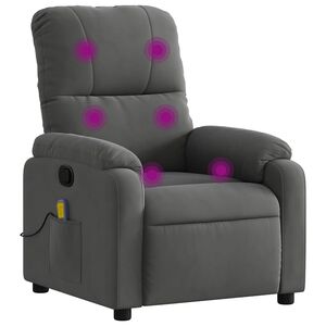 vidaXL Massage-Relaxsessel, dunkelgrau, Mikrofaserstoff