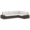 vidaXL Modulares Sofa-Eckteil mit Armlehne (links) Poly Rattan Schwarz
