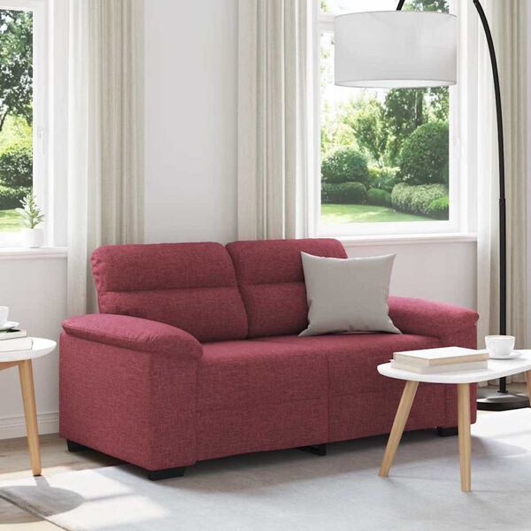 vidaXL 2-Sitzer-Sofa Weinrot 120 cm Stoff