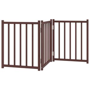 vidaXL 3-tlg. Hundetor Faltbar Braun Eiche 150 cm Massivholz Tanne