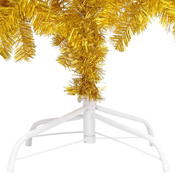 vidaXL K&uuml;nstlicher Weihnachtsbaum Beleuchtung & Kugeln Gold 210 cm