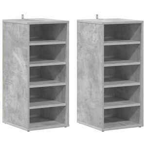 vidaXL Schuhschr&auml;nke 31,5 x 35 x 70 cm Betongrau 5 Paar Schuhe