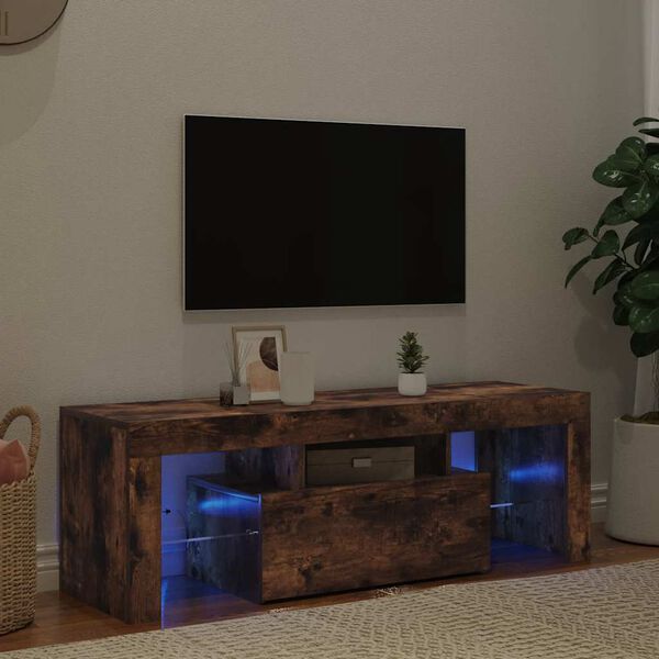 vidaXL TV-Schrank mit LED-Leuchten R&auml;uchereiche 120x35x40 cm
