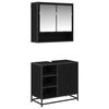 vidaXL Badezimmerm&ouml;bel-Set 2 stk. Schwarz Eichen-Optik 65 x 33 x 60 cm