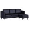vidaXL L-f&ouml;rmiges Sofa 3-Sitzer Kunstleder Schwarz