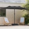 vidaXL Garten-Sonnenschirm Schwarz 385 x 209 x 244 cm Polyester