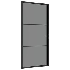 vidaXL Innent&uuml;r 102,5x201,5 cm Schwarz ESG-Glas und Aluminium