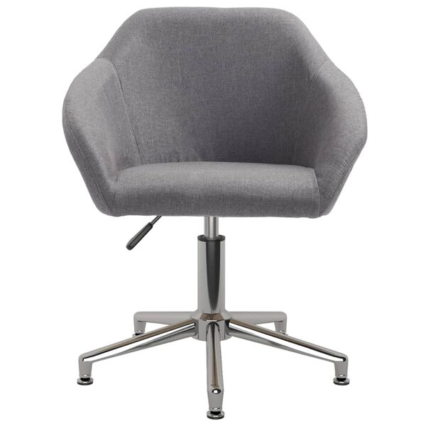 vidaXL Esszimmerstühle 4 Stk. Drehbar Hellgrau Stoff