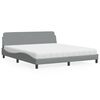 vidaXL Bett mit Matratze "Dover" Hellgrau 180x200 cm Stoff