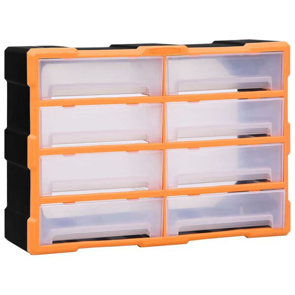 vidaXL Multi-Schubladen-Organizer 8 gro&szlig;e Schubladen 52x16x37 cm
