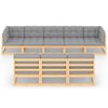 vidaXL 8-tlg. Garten-Lounge-Set mit Kissen Massivholz Kiefer