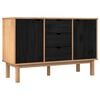 vidaXL Sideboard OTTA Schwarz 113,5 x 43 x 73 cm Massives Kiefernholz