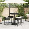 vidaXL 5-tlg. Gartenbar-Set mit Kissen Schwarz Poly Rattan