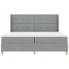 vidaXL Boxspringbett mit Matratze Hellgrau 140 x 200 cm Stoff