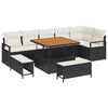 vidaXL Garten-Sofa-Set 9 stk. Schwarz Poly Rattan