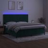vidaXL Boxspringbett mit Matratze & LED Dunkelgr&uuml;n 200x200 cm Samt