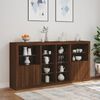 vidaXL Sideboard mit LED-Leuchten Braun Eichen-Optik 202x37x100 cm