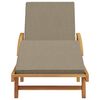 vidaXL Sonnenliege mit Kissen Taupe 200 x 67 x 84cm Massivholz Akazie