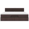 vidaXL Ottoman-Bett mit Matratze & LEDs Dunkelbraun 160x200 cm Stoff
