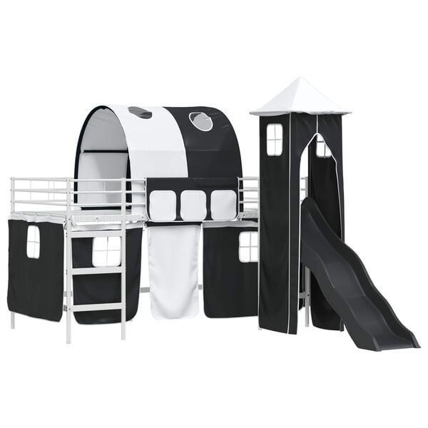 vidaXL Wei&szlig; und Schwarz 90 x 200 cm