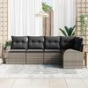 vidaXL Gartensofa-set mit Kissen mit Speicher 5 pcs Grau Poly-Rattan