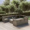 vidaXL 7-tlg. Garten-Lounge-Set mit Kissen Grau Poly Rattan