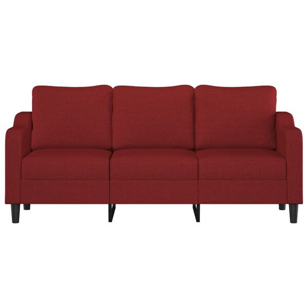 vidaXL 3-Sitzer-Sofa Weinrot 180 cm Stoff