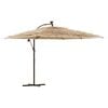 vidaXL Sonnenschirm mit LED und Stahlmast Braun 290x290x238 cm