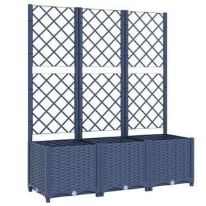 vidaXL Pflanzk&uuml;bel mit Spalier Blaugrau 120x40x136 cm PP