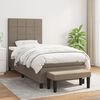 vidaXL Boxspringbett mit Matratze Taupe 100x200 cm Stoff