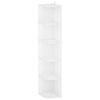 vidaXL Eckregal 5 Ebenen 25 x 31 x 131 cm Holzwerkstoff Wei&szlig;