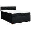 vidaXL Boxspringbett mit Matratze Schwarz 140x190 cm Stoff