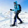 vidaXL 3 in 1 Schneeschuhe mit Wanderst&ouml;cken Blau und Schwarz 21 Zoll