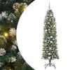 vidaXL K&uuml;nstlicher schlanker Weihnachtsbaum Gr&uuml;n und Wei&szlig; 210 cm