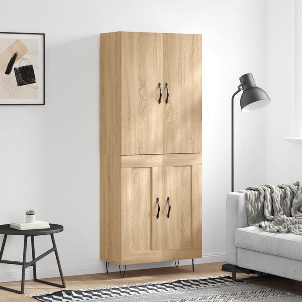 vidaXL Highboard Sonoma-Eiche 69,5x34x180 cm Holzwerkstoff