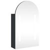 vidaXL Spiegelschrank mit LED-Beleuchtung Gew&ouml;lbt Schwarz 42x13x70 cm