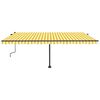 vidaXL Markise Manuell Einziehbar mit LED 500x350 cm Gelb und Weiß