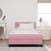 vidaXL Boxspringbett mit Matratze mit Kopfteil Rosa 120 x 200 cm Samt