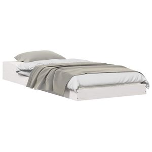 vidaXL Bettrahmen Wei&szlig; 90 x 220 cm Massives Kiefernholz
