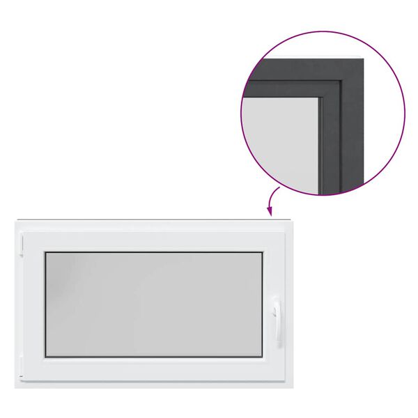 vidaXL Kellerfenster "RISOR" 100x70 cm Drehkipp DIN Links Anthrazit