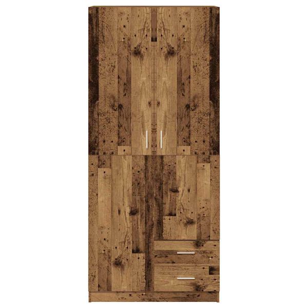 vidaXL Kleiderschrank Altholz-Optik 80x52x180 cm Holzwerkstoff