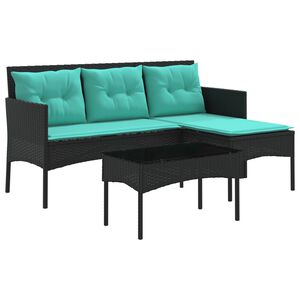 vidaXL Gartensofa-set 2 Stk. Poly-Rattan