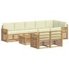 vidaXL Outdoor-Sofagarnitur 8 pcs Wei&szlig; und Creme 59 x 59 x 37 cm
