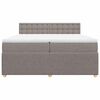 vidaXL Boxspringbett mit Matratze Taupe 200x200 cm Stoff