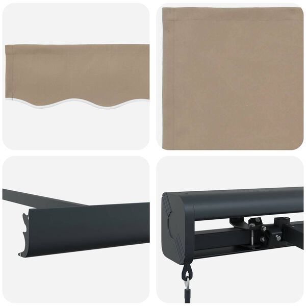 vidaXL Einziehbare Markise Beige 350 x 250 cm Stoff und Metall