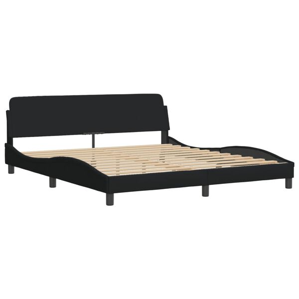 vidaXL Bett mit Matratze "Hvar" Schwarz 180x200 cm Stoff