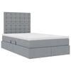 vidaXL Bett mit Stauraum und LED Hellgrau 120 x 200 cm Polyester